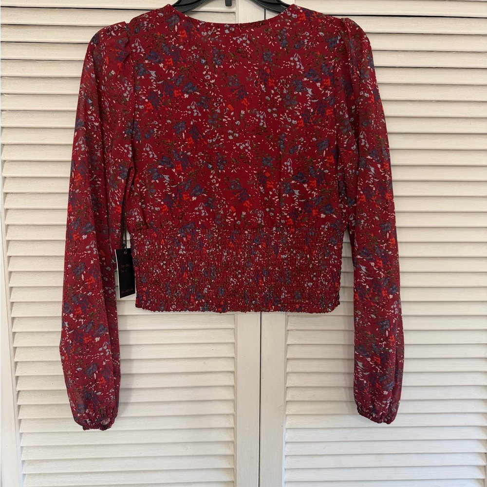 Japna Red Floral Crop Top